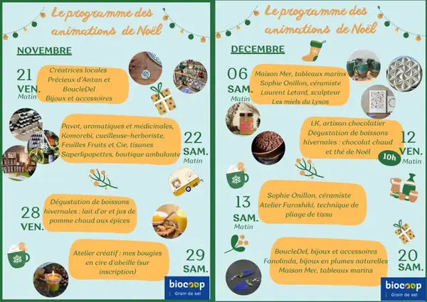 Un Noël Créatif et Gourmand à Biocoop Grain de sel !